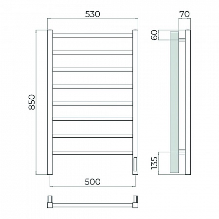Ватикан П8 500х850 Электро (quick touch) Полотенцесушитель TERMINUS Сатин Омск - фото 4 Ватикан П8 500х850 Электро (quick touch) Полотенцесушитель TERMINUS Сатин Омск - фото 4