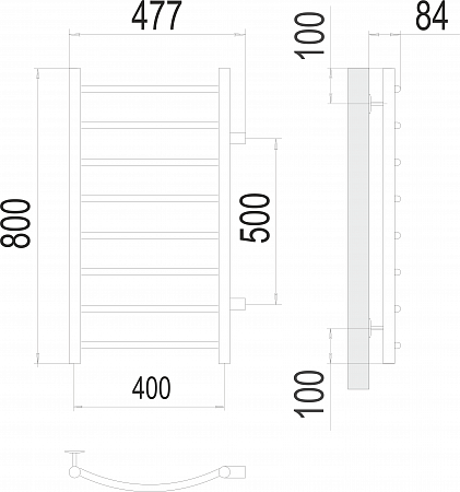 Классик П8 400х800 бп500 Полотенцесушитель  TERMINUS Омск - фото 3