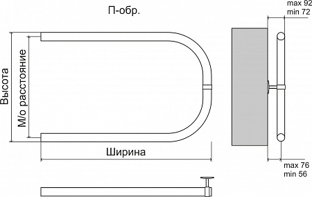 Эконом П-обр AISI 32х2 500х500 Полотенцесушитель  TERMINUS Омск - фото 3