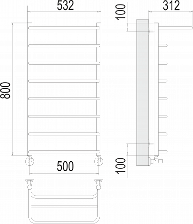 Полка П8 500х800  Полотенцесушитель  TERMINUS Омск - фото 3