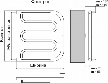 Фокстрот AISI 32х2 500х400 Полотенцесушитель  TERMINUS Омск - фото 4