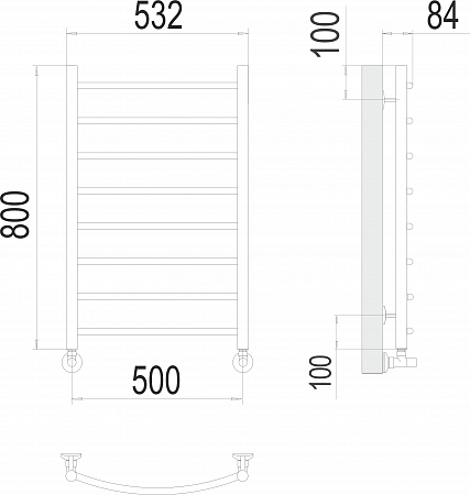 Классик П8 500х800 Полотенцесушитель  TERMINUS Омск - фото 3