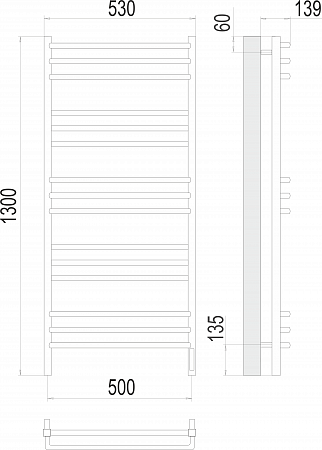 Соренто П15 500х1300 электро (sensor quick touch) Полотенцесушитель  TERMINUS Омск - фото 3