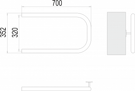 П-обр AISI 32х2 320х700 Полотенцесушитель  TERMINUS Омск - фото 3