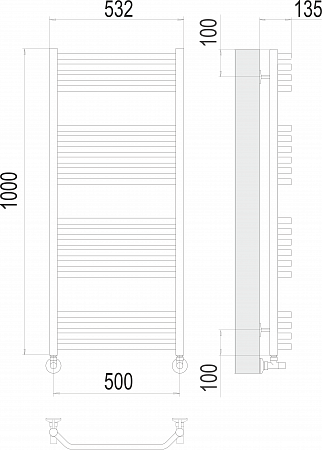 Виктория П20 500х1000 Полотенцесушитель  TERMINUS Омск - фото 3