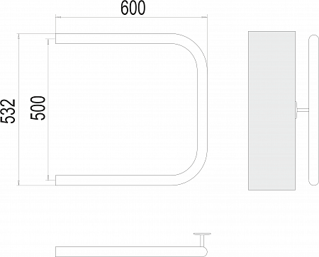 П-обр AISI 32х2 500х600 Полотенцесушитель  TERMINUS Омск - фото 3