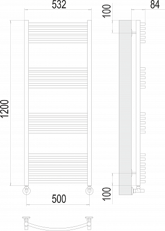 Классик П22 500х1200 Полотенцесушитель  TERMINUS Омск - фото 3