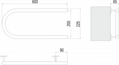 Электро 25 П-обр 600х200 Полотенцесушитель  TERMINUS Омск - фото 3